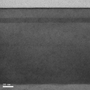 Bright field TEM image of quantum well in laser device